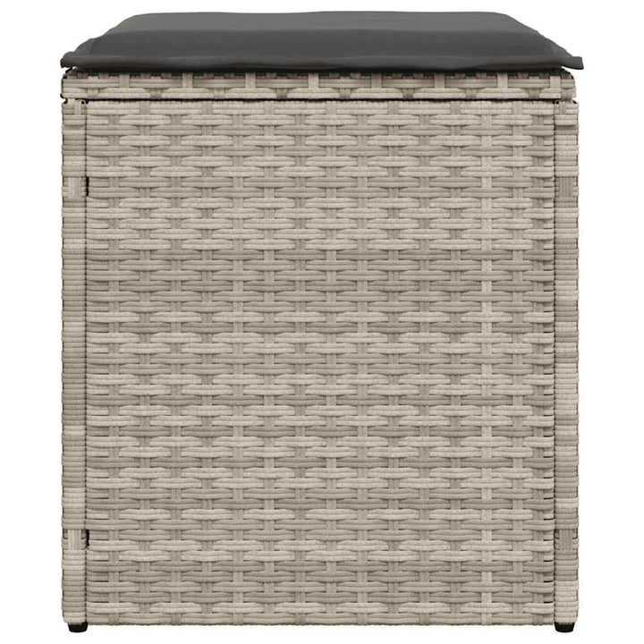 havestole med hynder 2 stk. 40x40x43 cm polyrattan lysegrå