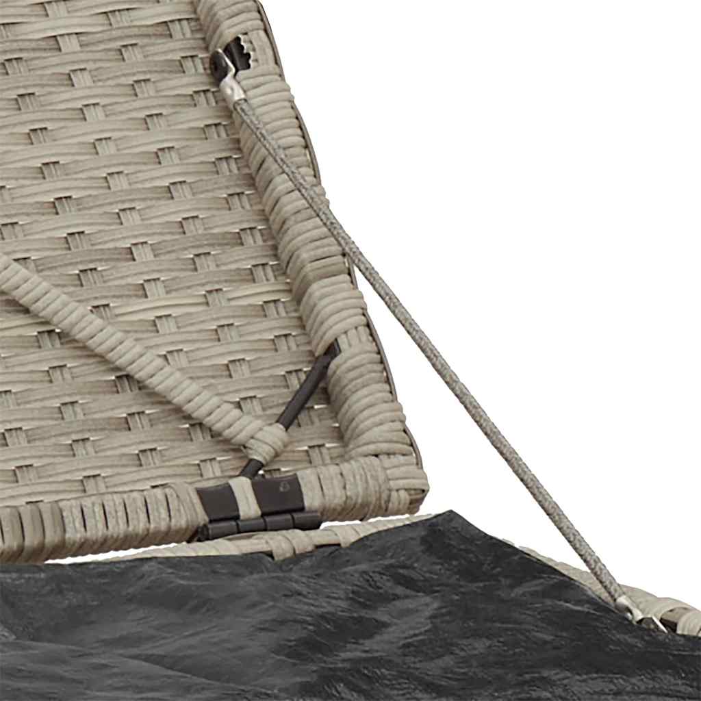 havestole med hynder 2 stk. 40x40x43 cm polyrattan lysegrå