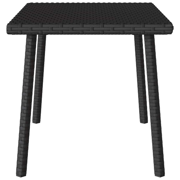 havesofabord 60x40x37 cm firkantet polyrattan sort