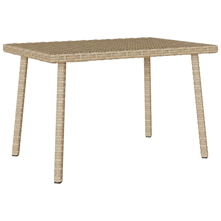 havesofabord 60x40x37 cm firkantet polyrattan beige