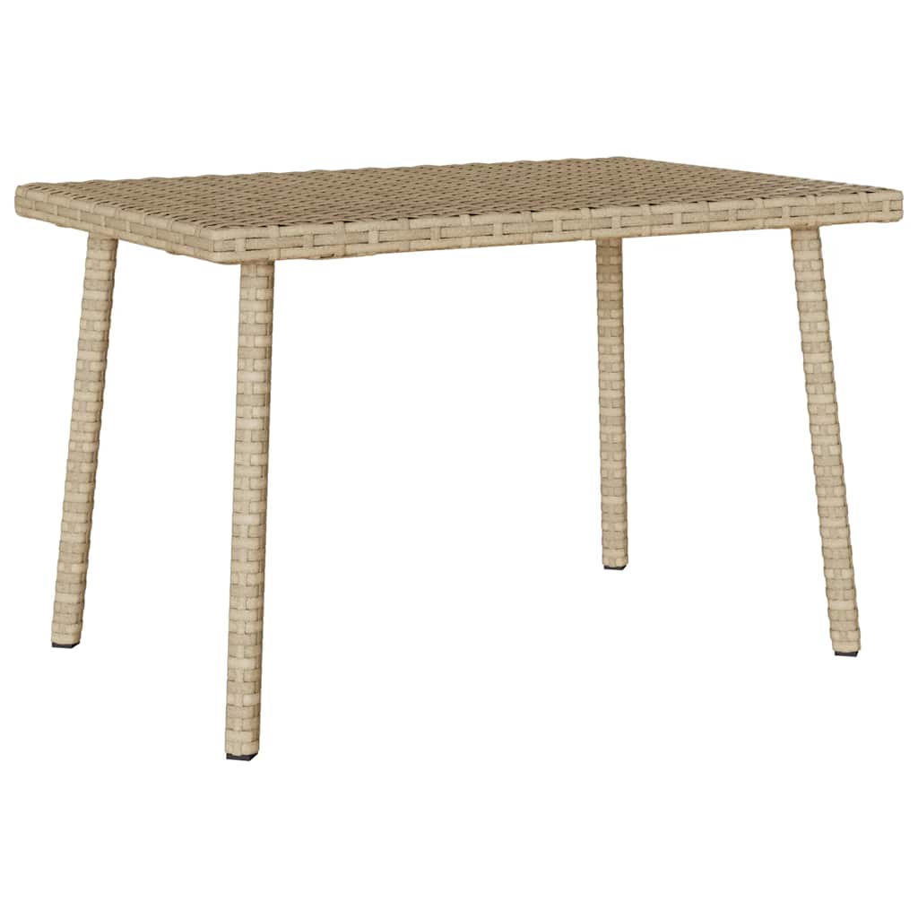 havesofabord 60x40x37 cm firkantet polyrattan beige