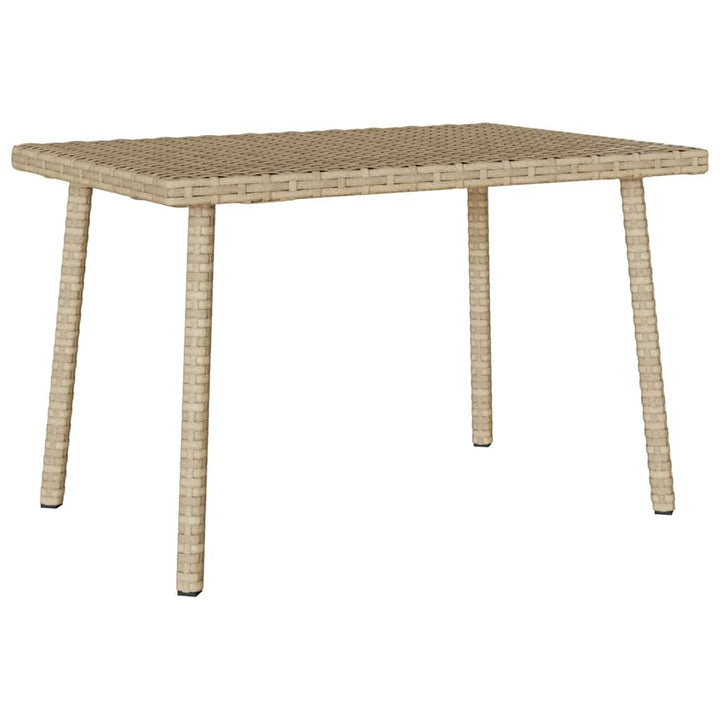 havesofabord 60x40x37 cm firkantet polyrattan beige