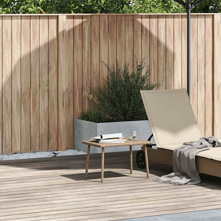 havesofabord 60x40x37 cm firkantet polyrattan beige