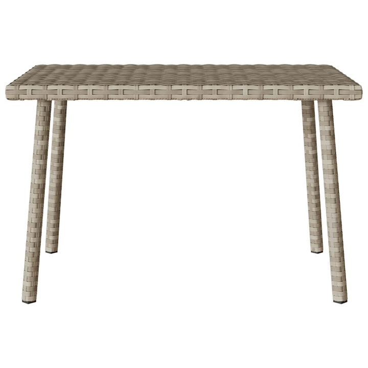 havesofabord 60x40x37 cm firkantet polyrattan lysegrå