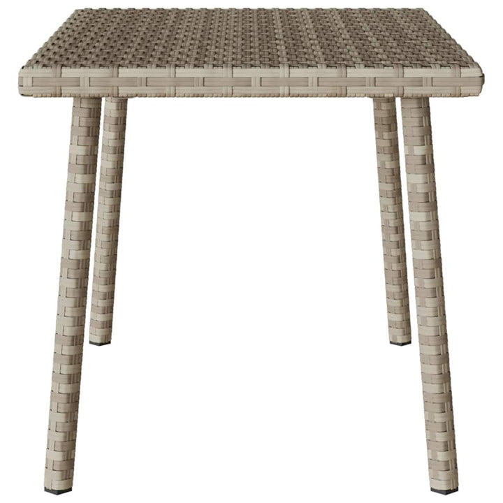 havesofabord 60x40x37 cm firkantet polyrattan lysegrå