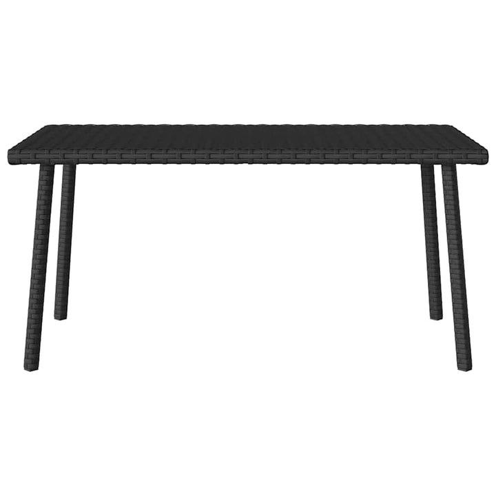 havesofabord 80x40x37 cm firkantet polyrattan sort