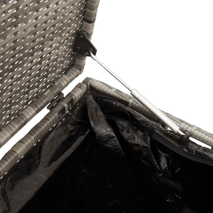 opbevaringskasse til haven grå 110x50x58 cm polyrattan