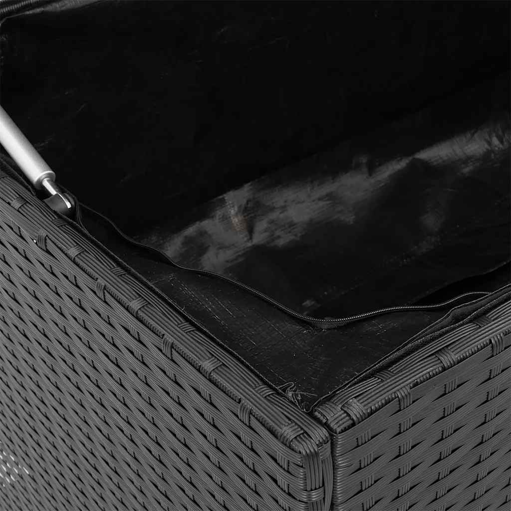 opbevaringsboks til haven 220x50x58 cm polyrattan sort