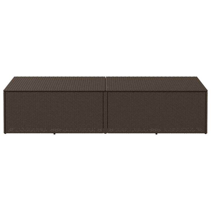 opbevaringsboks til haven 220x50x58 cm polyrattan brun