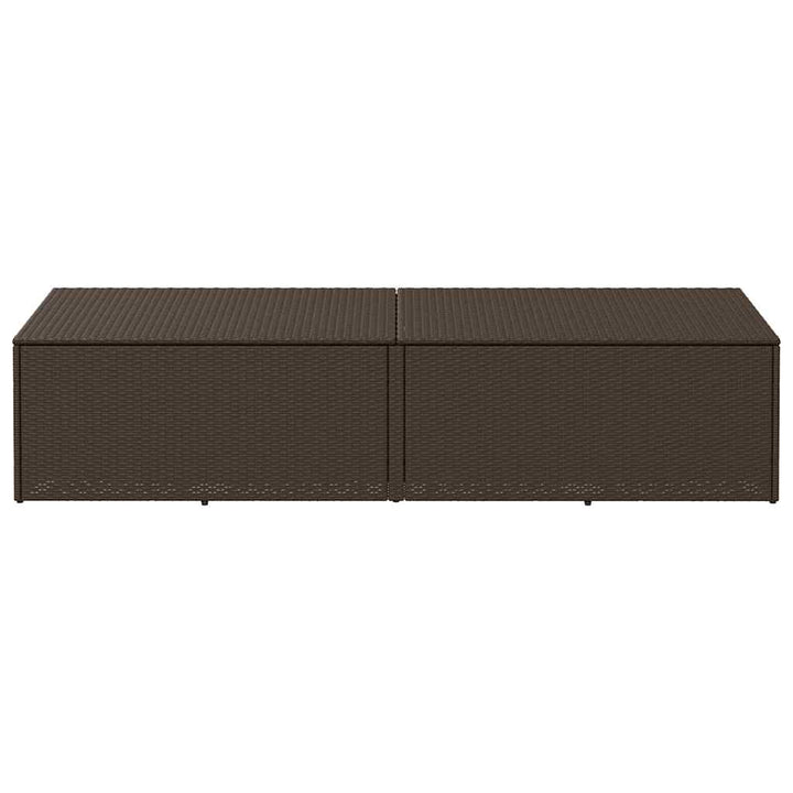 opbevaringsboks til haven 220x50x58 cm polyrattan brun