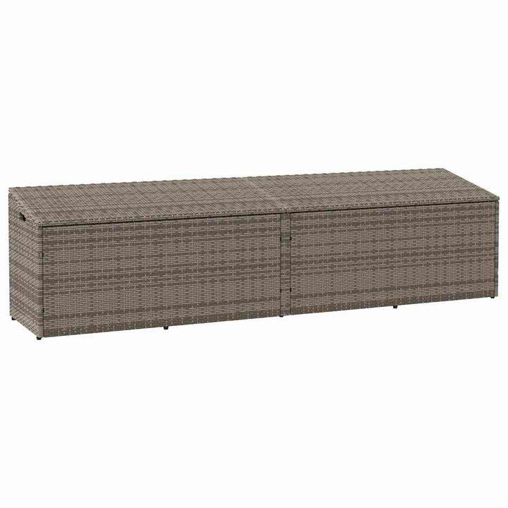 opbevaringskasse til haven 220x50x58 cm polyrattan grå