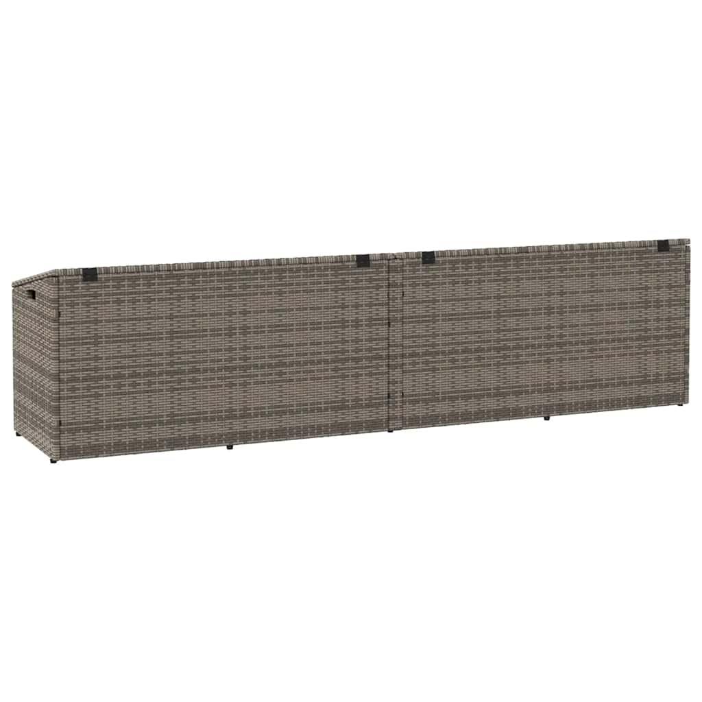 opbevaringskasse til haven 220x50x58 cm polyrattan grå