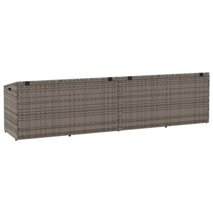 opbevaringskasse til haven 220x50x58 cm polyrattan grå