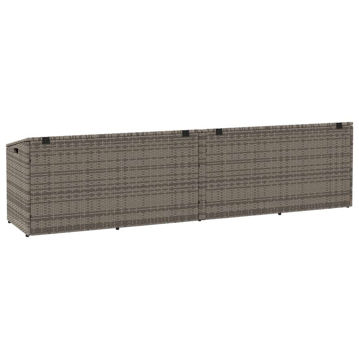 opbevaringskasse til haven 220x50x58 cm polyrattan grå