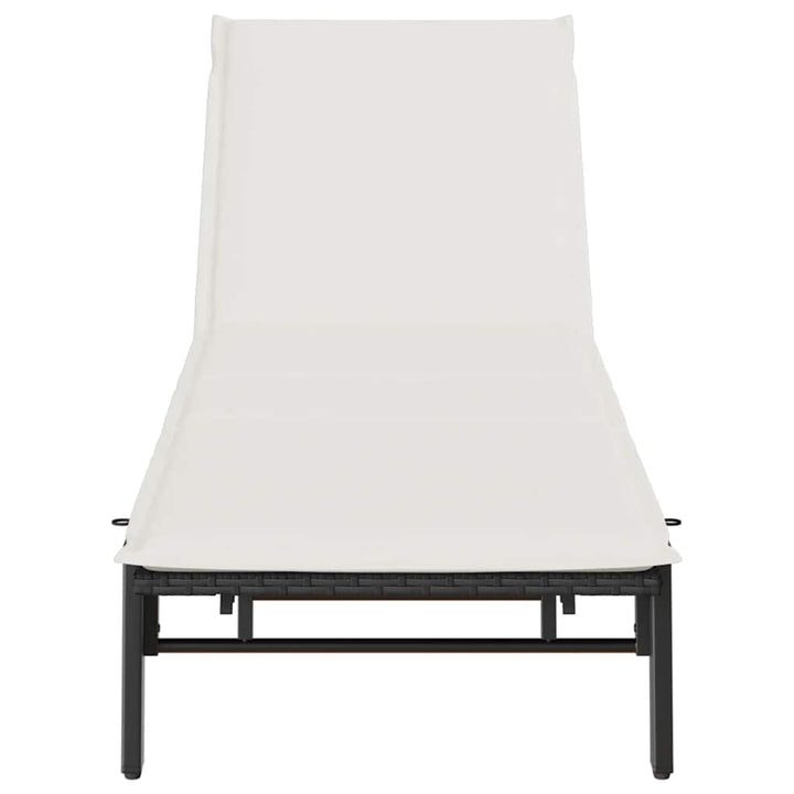 liggestol med hynde polyrattan sort