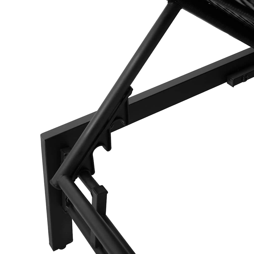 liggestol med hynde polyrattan sort