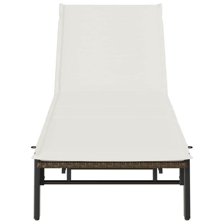 liggestol med hynde polyrattan brun