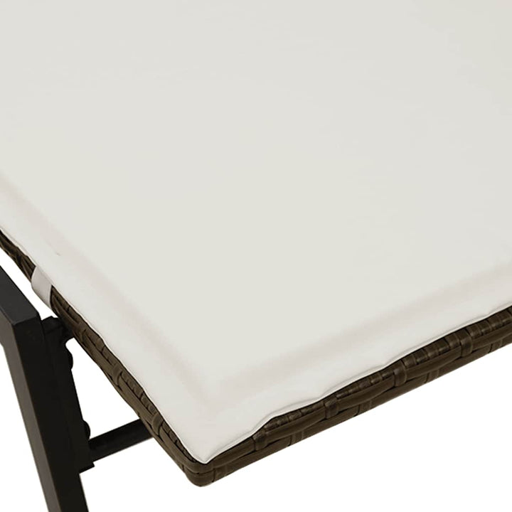 liggestol med hynde polyrattan brun