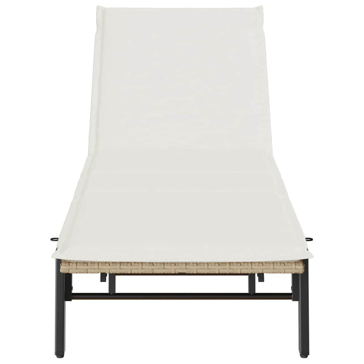 liggestol med hynde polyrattan beige