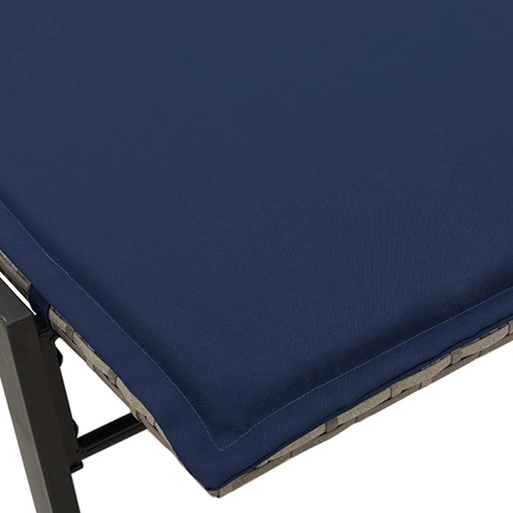 liggestol med hynde polyrattan grå