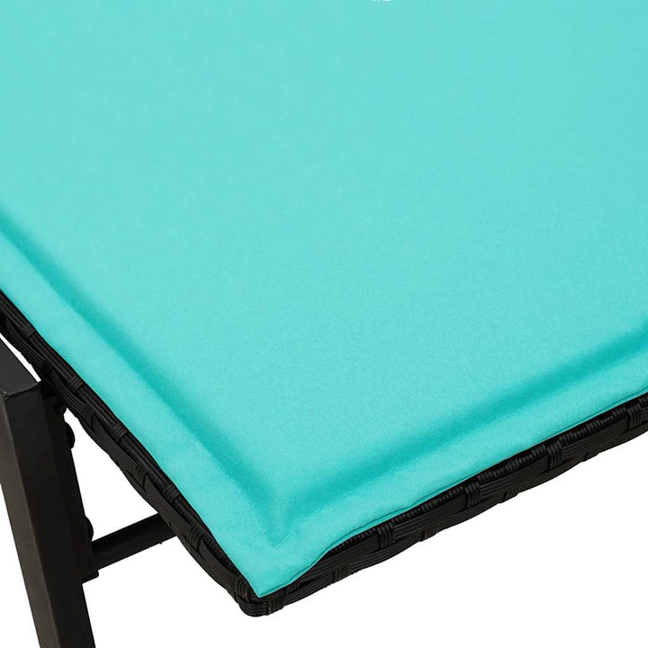 liggestol med hynde polyrattan sort