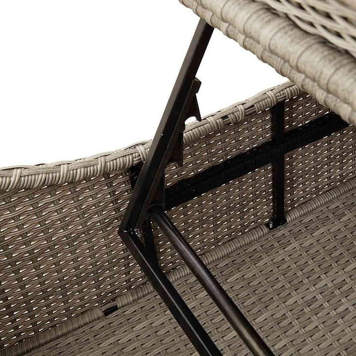 sammenklappelig solseng med hynde og opbevaring polyrattan