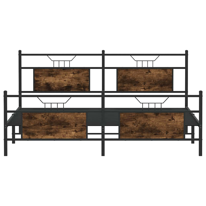 sengeramme uden madras 183x213 cm metal røget egetræsfarve