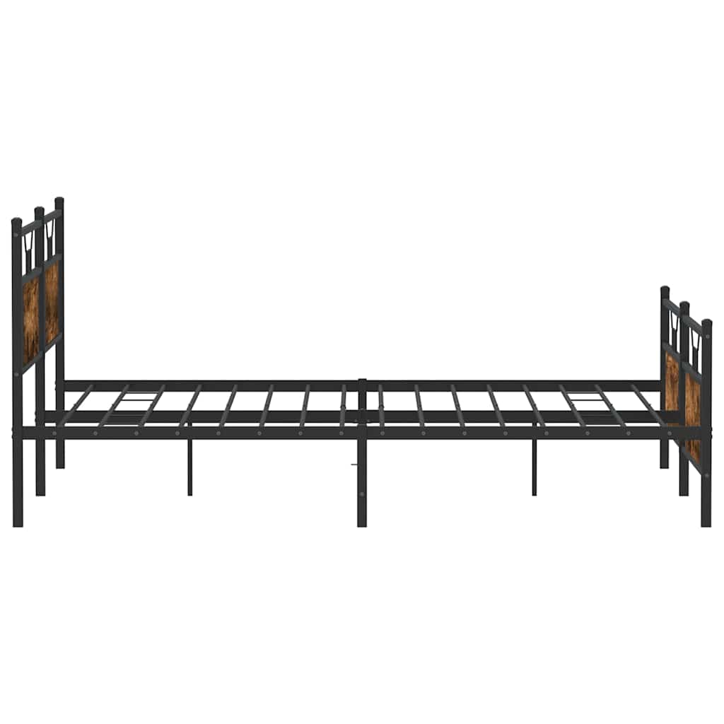 sengeramme uden madras 183x213 cm metal røget egetræsfarve