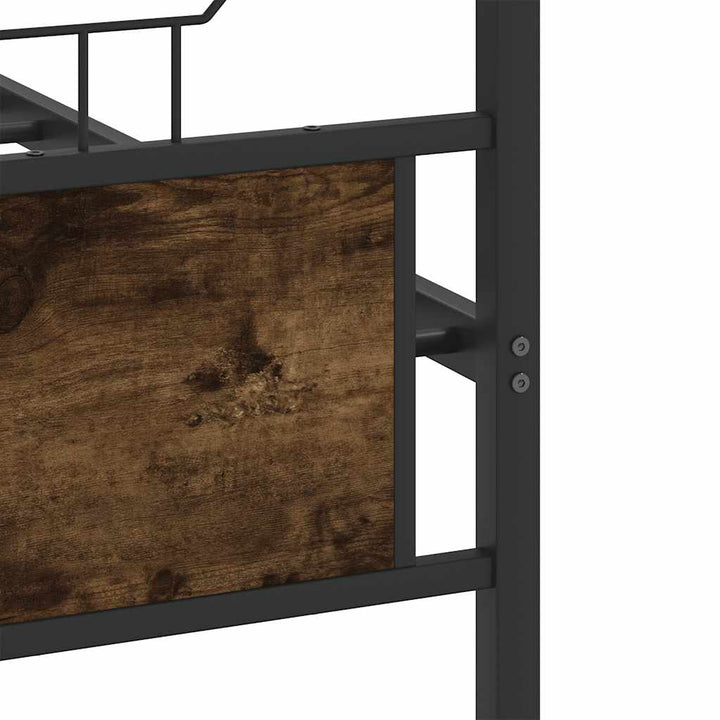 sengeramme uden madras 183x213 cm metal røget egetræsfarve