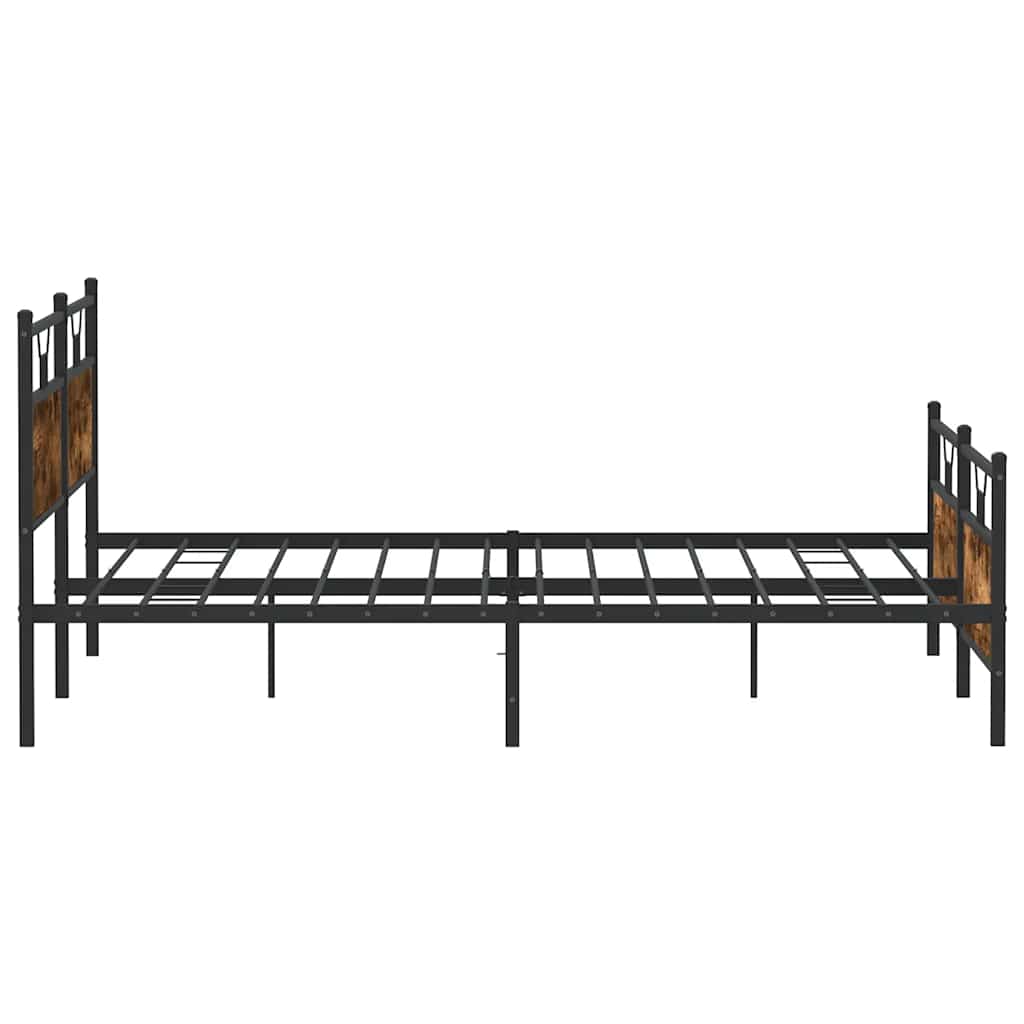 sengeramme uden madras 193x203 cm metal røget egetræsfarve