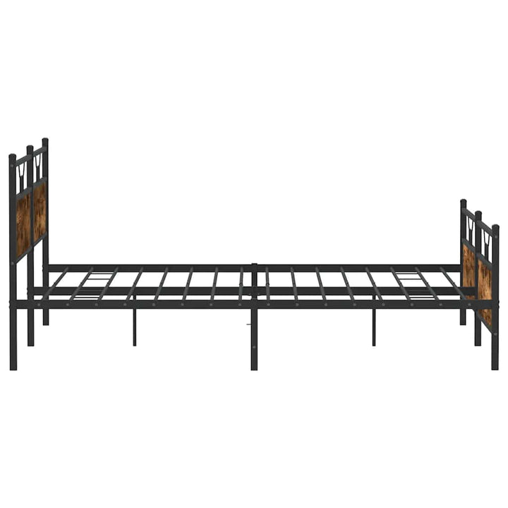 sengeramme uden madras 193x203 cm metal røget egetræsfarve