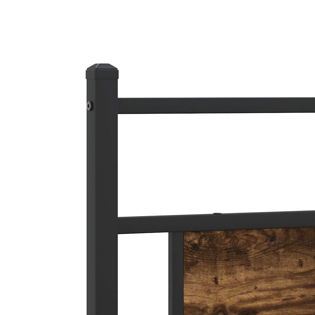 sengeramme uden madras 193x203 cm metal røget egetræsfarve