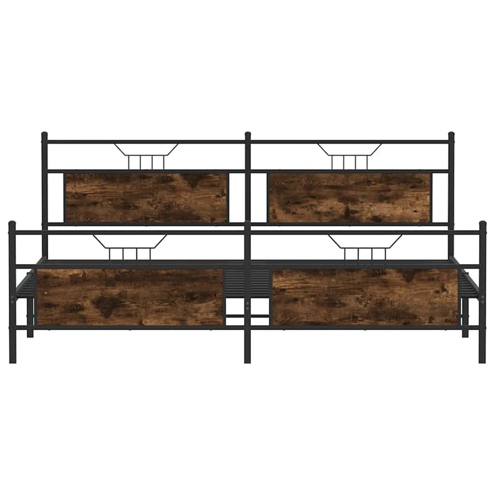 sengeramme uden madras 200x200 cm metal røget egetræsfarve