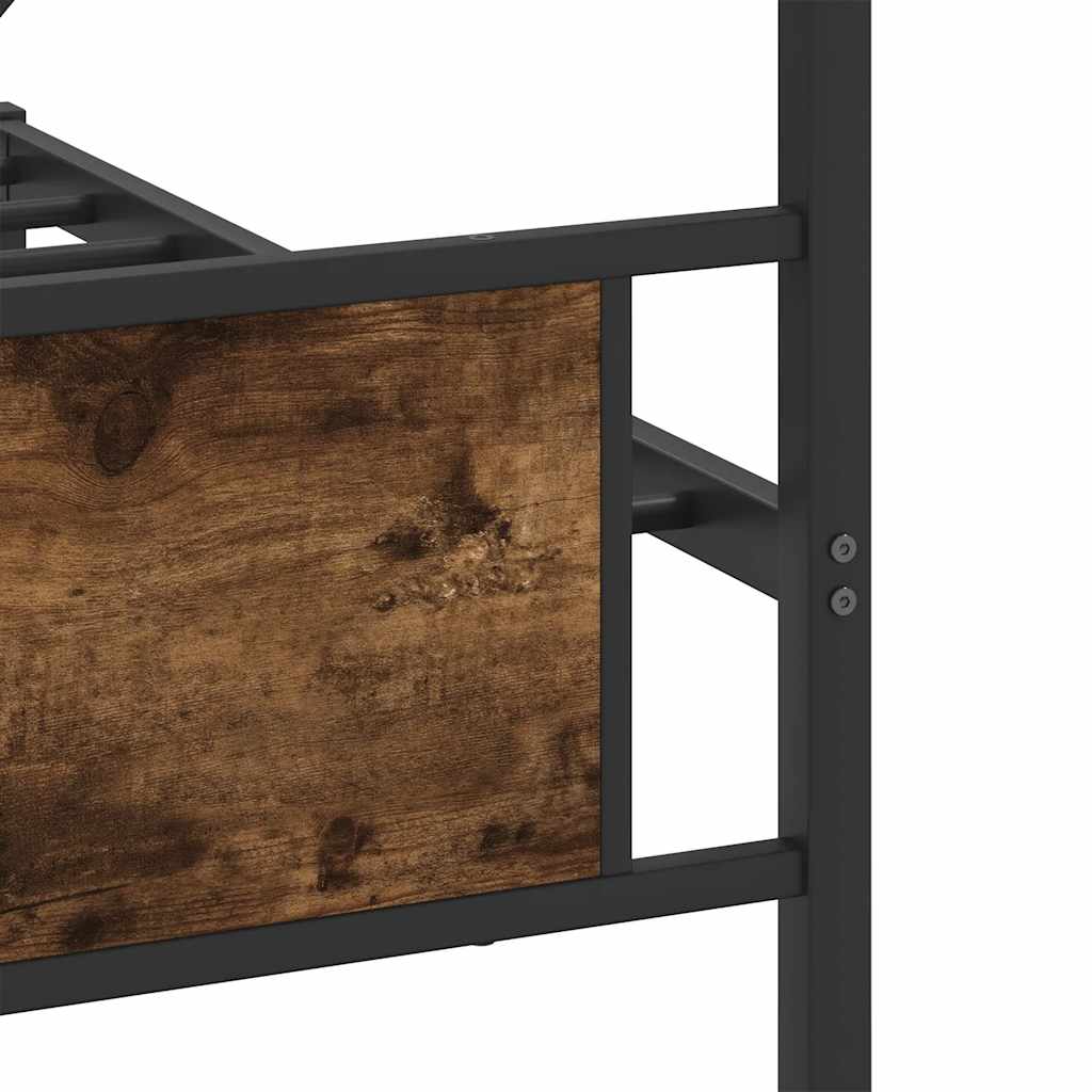 sengeramme uden madras 200x200 cm metal røget egetræsfarve