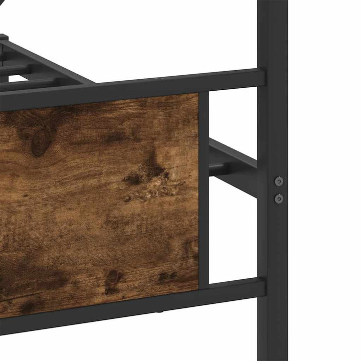 sengeramme uden madras 200x200 cm metal røget egetræsfarve