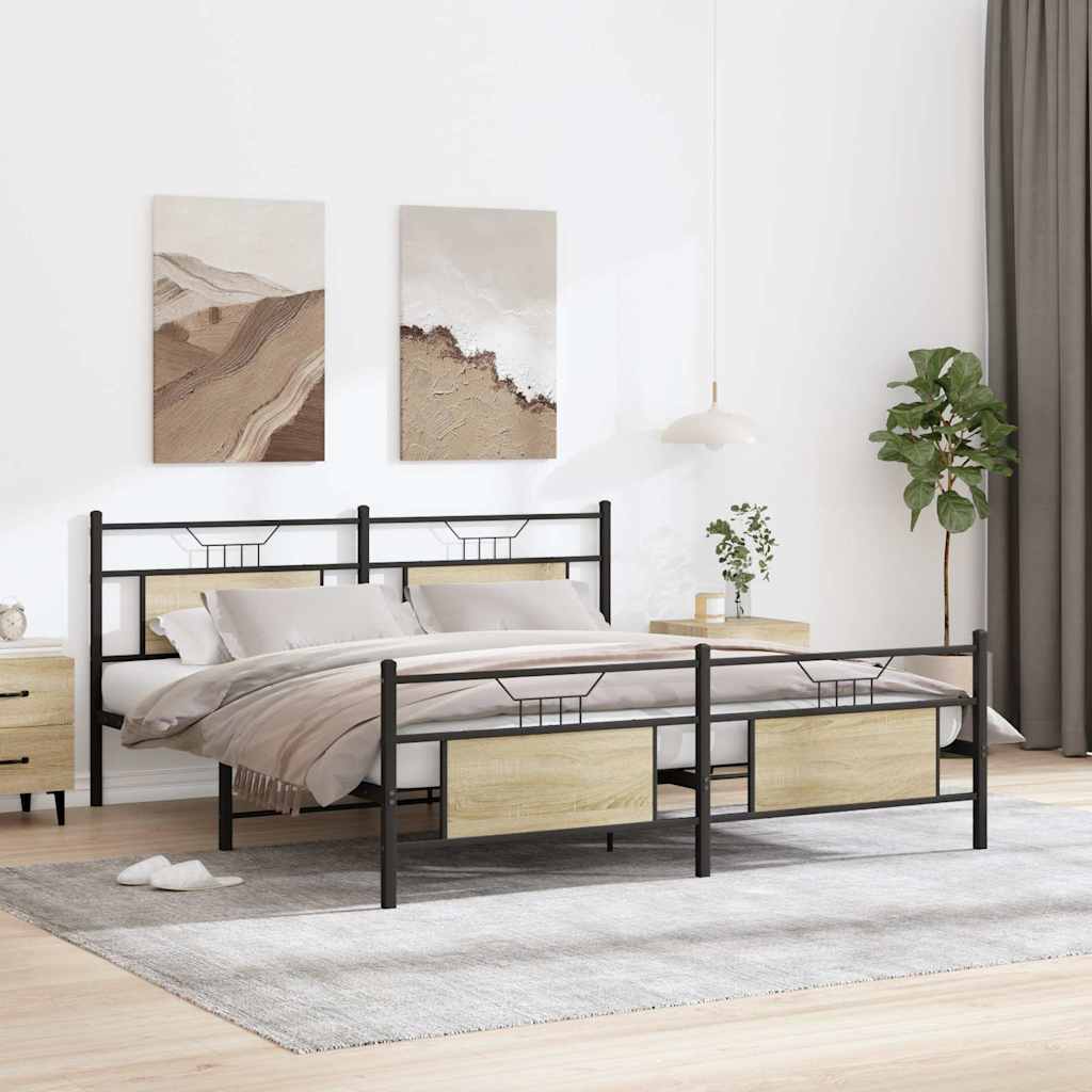 sengeramme uden madras 160x200 cm metal sonoma-eg