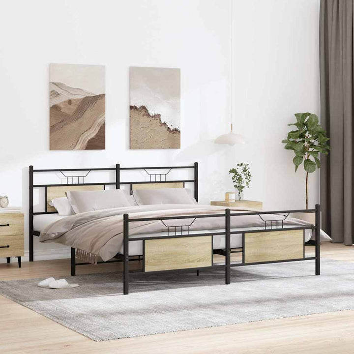 sengeramme uden madras 160x200 cm metal sonoma-eg
