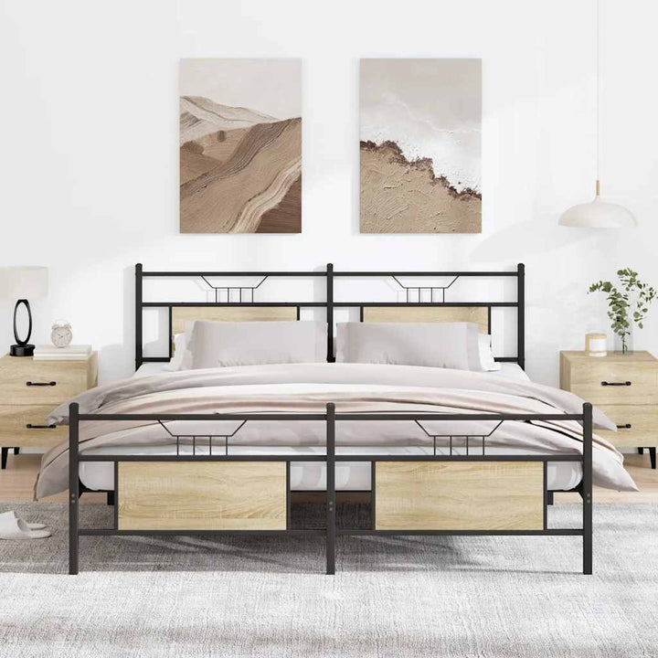 sengeramme uden madras 160x200 cm metal sonoma-eg