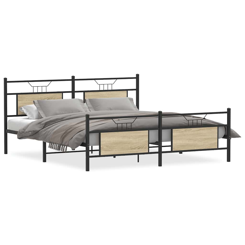 sengeramme uden madras 180x200 cm metal sonoma-eg