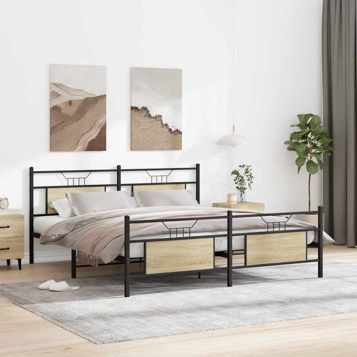 sengeramme uden madras 180x200 cm metal sonoma-eg
