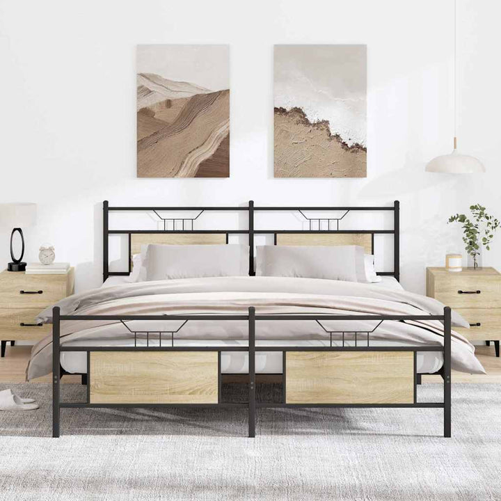 sengeramme uden madras 180x200 cm metal sonoma-eg