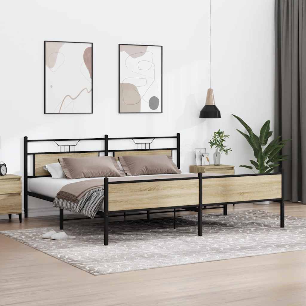 sengeramme uden madras 193x203 cm metal sonoma-eg