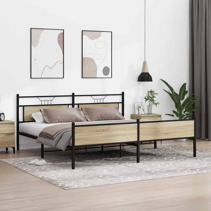 sengeramme uden madras 193x203 cm metal sonoma-eg