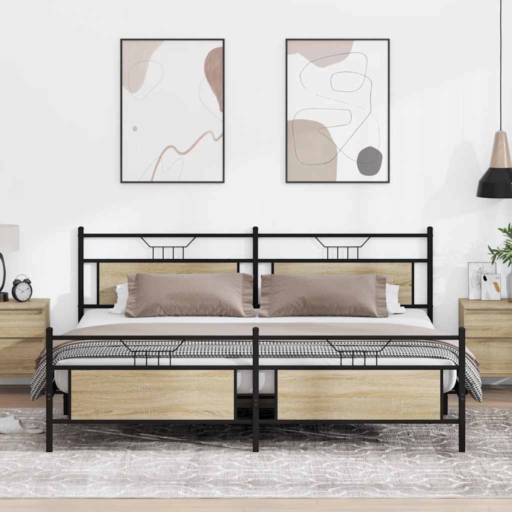 sengeramme uden madras 193x203 cm metal sonoma-eg