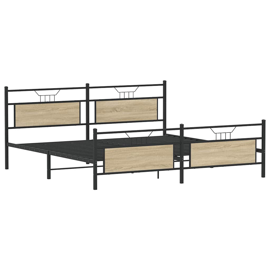 sengeramme uden madras 200x200 cm metal sonoma-eg