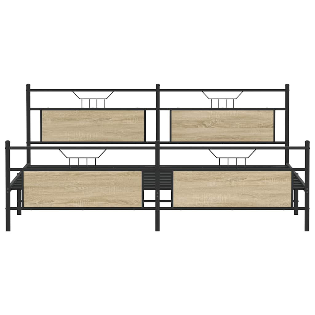 sengeramme uden madras 200x200 cm metal sonoma-eg