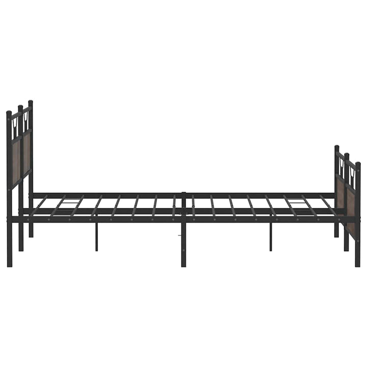 sengeramme uden madras 160x200 cm metal brun egetræsfarve
