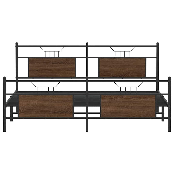 sengeramme uden madras 180x200 cm metal brun egetræsfarve