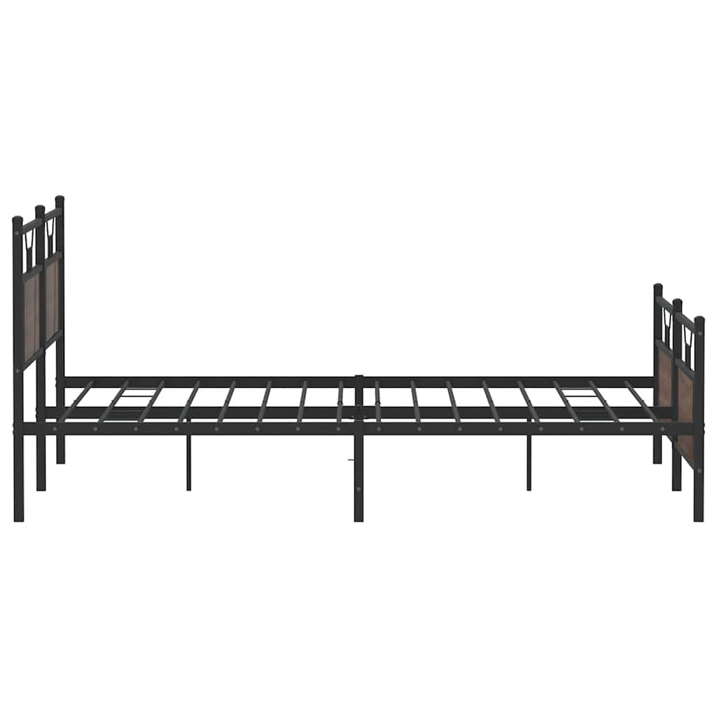 sengeramme uden madras 180x200 cm metal brun egetræsfarve