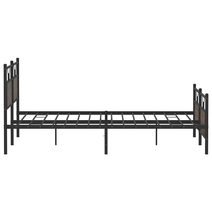 sengeramme uden madras 180x200 cm metal brun egetræsfarve